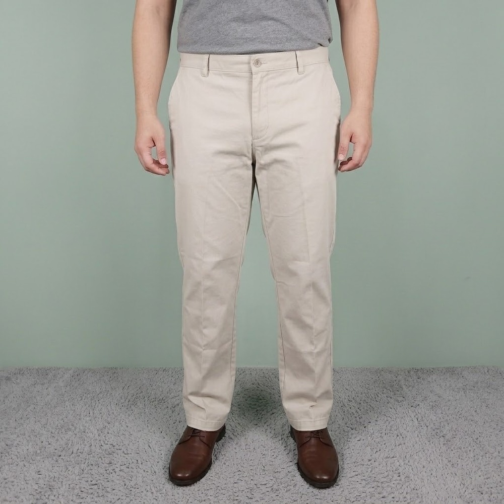 Dockers Men's Khaki Chino Pants Classic‎ Fit W38 L34 Beige Casual